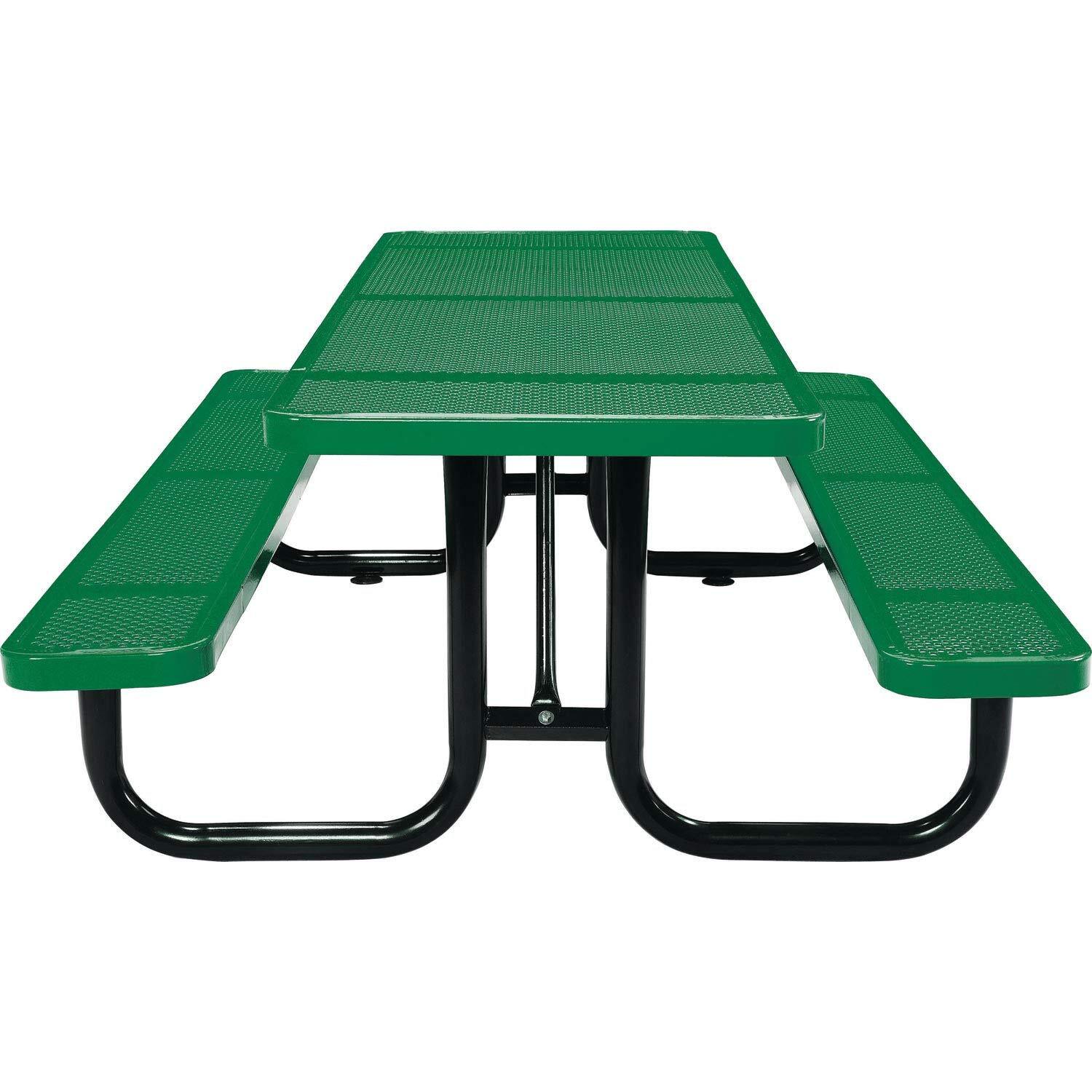 8' Rectangular Picnic Table Surface Mount Green (96" Long)