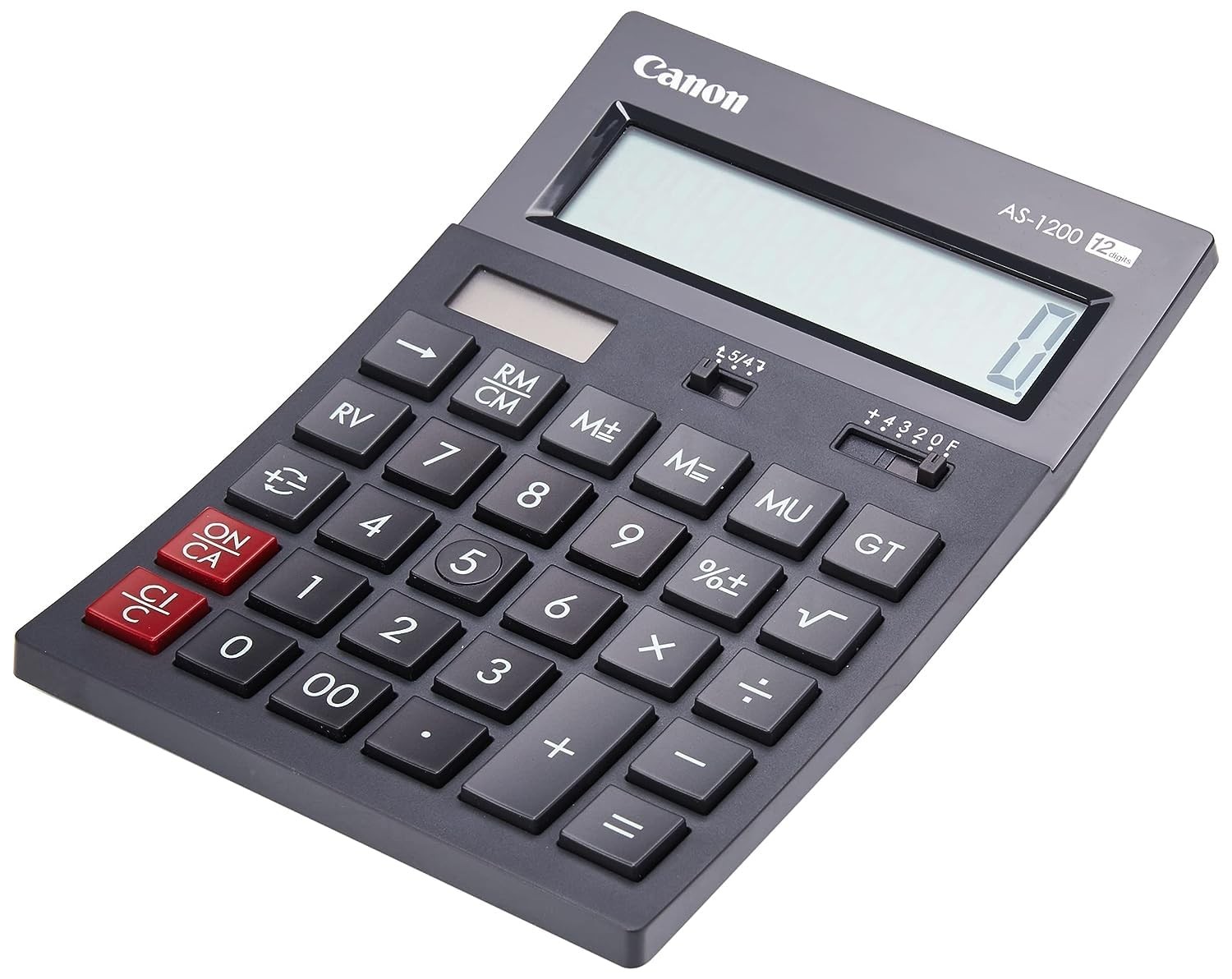 Canon AS-1200 Calculator Desktop Battery/Solar Mark-up 12 Digit 3 Memory Keys Da