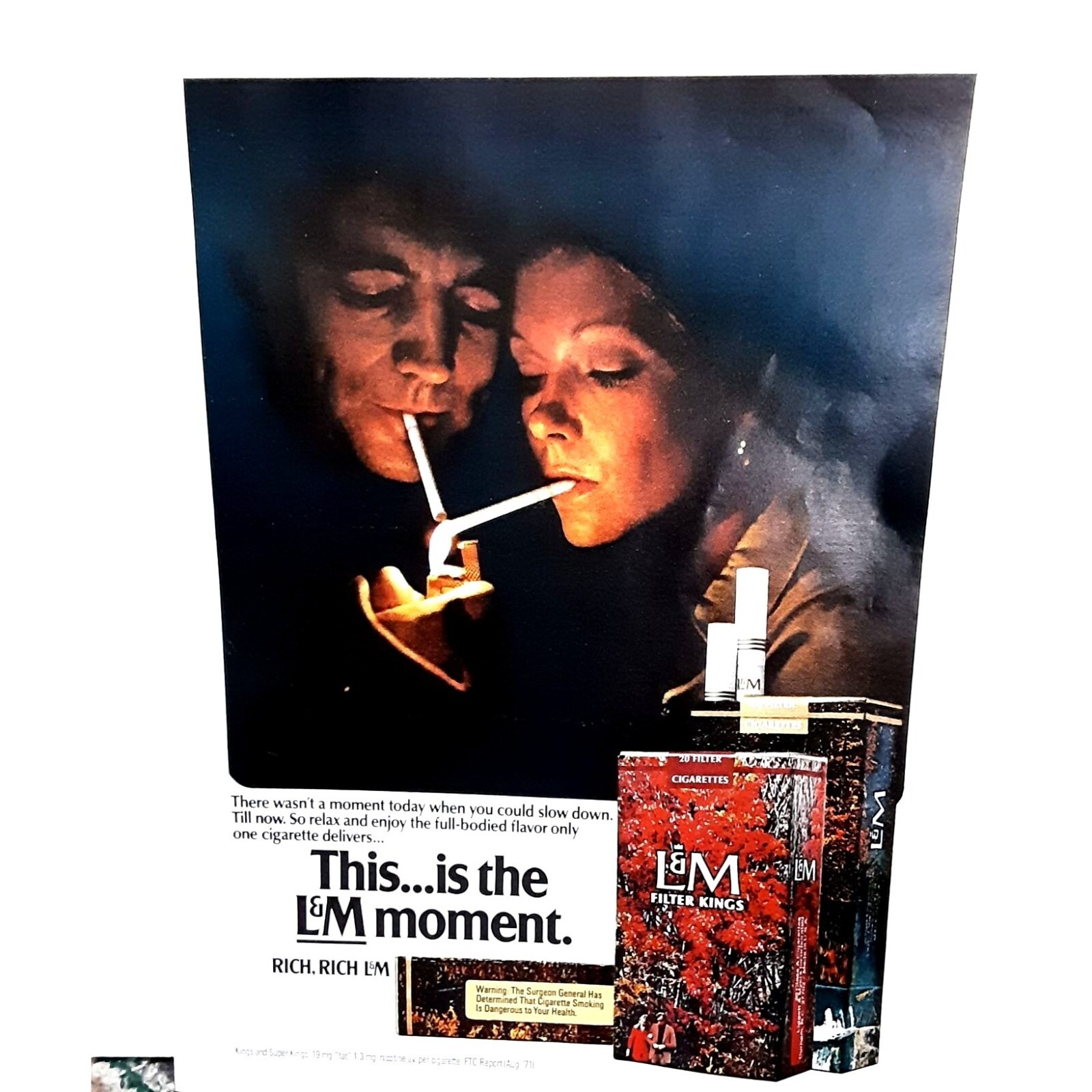 1972 L & M Cigarettes Original Print Ad Vintage