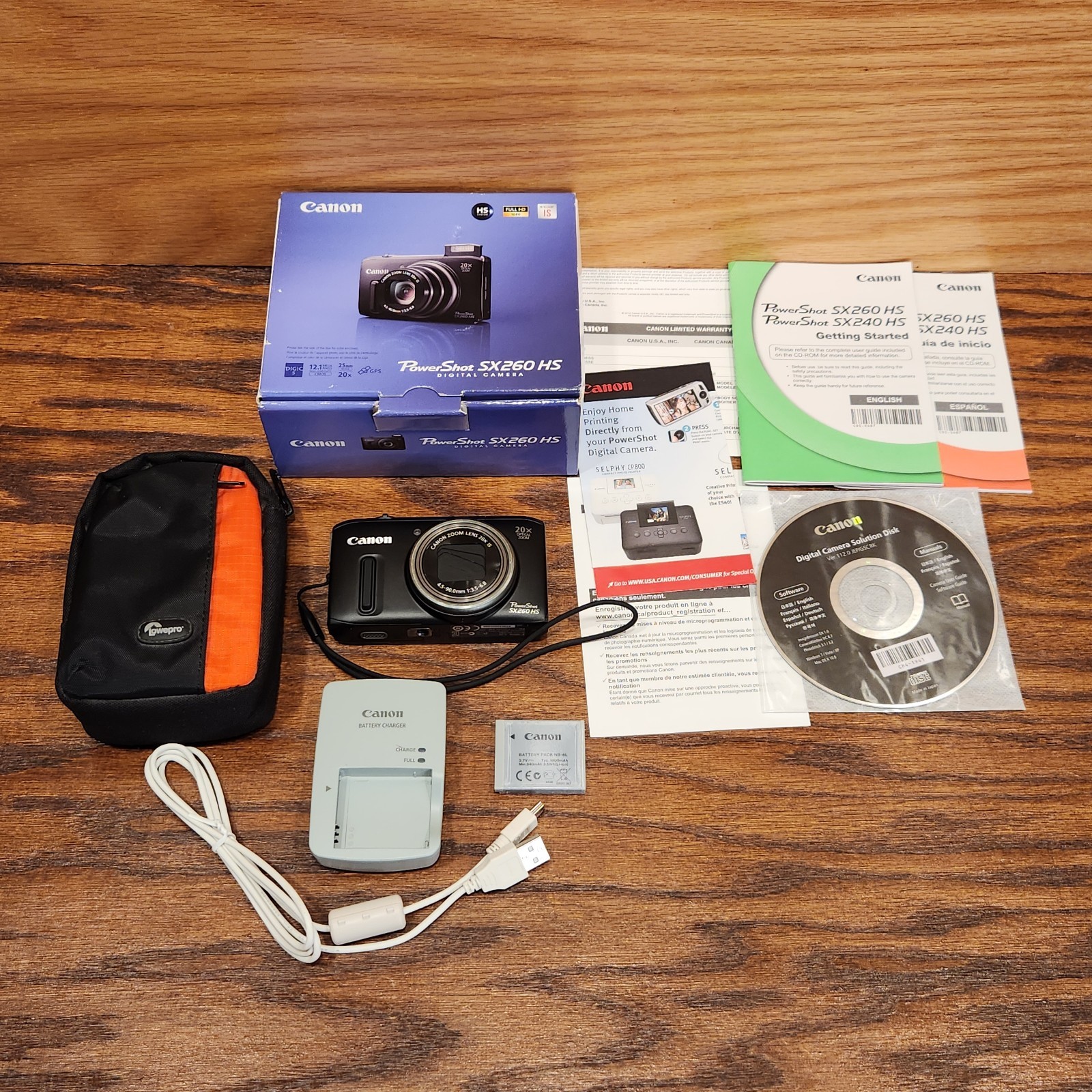 Canon PowerShot SX260 HS 12.1MP Black Digital Camera with Box Charger Tested!