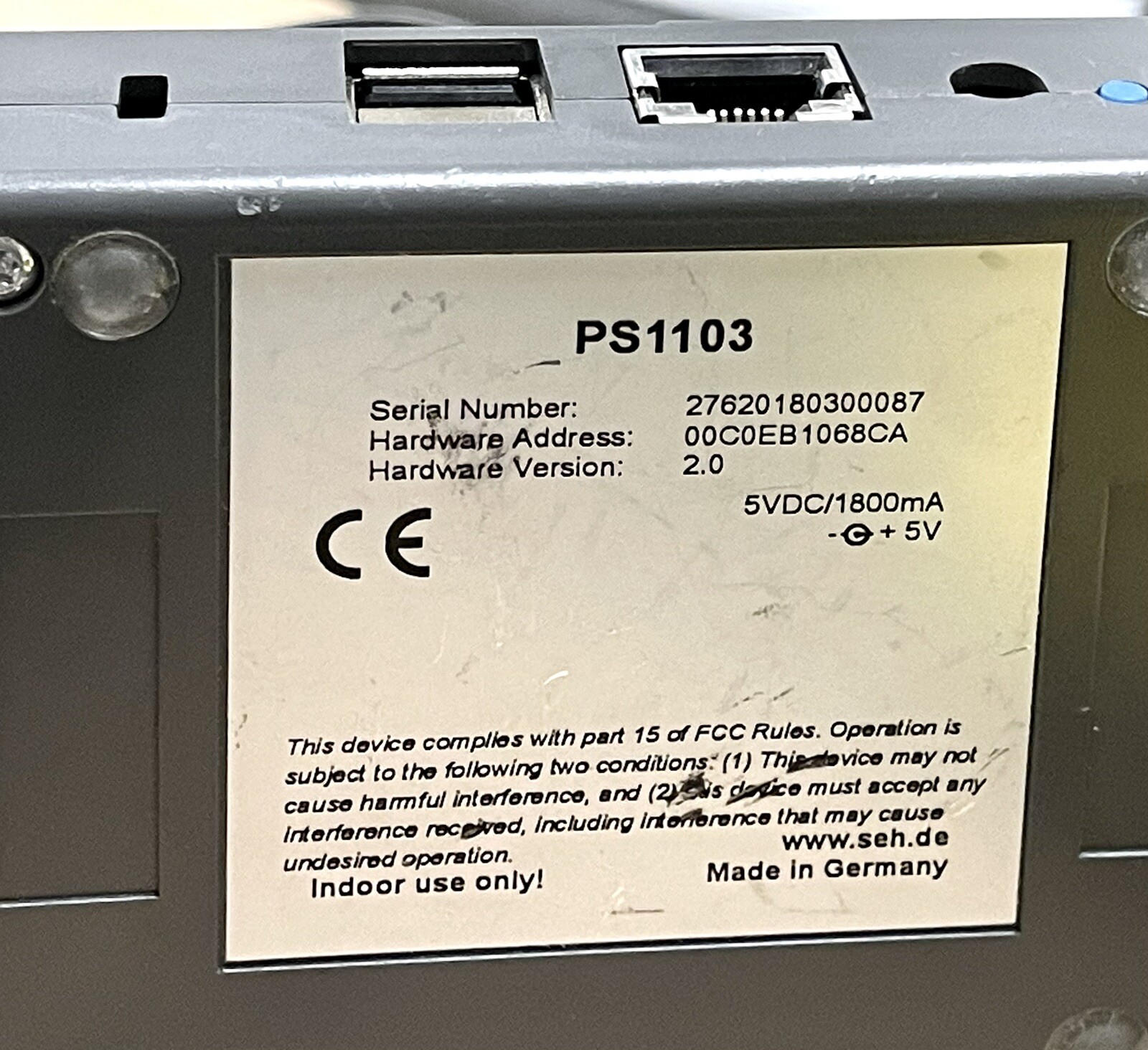 SEH PS1103 InterCon Printer Server