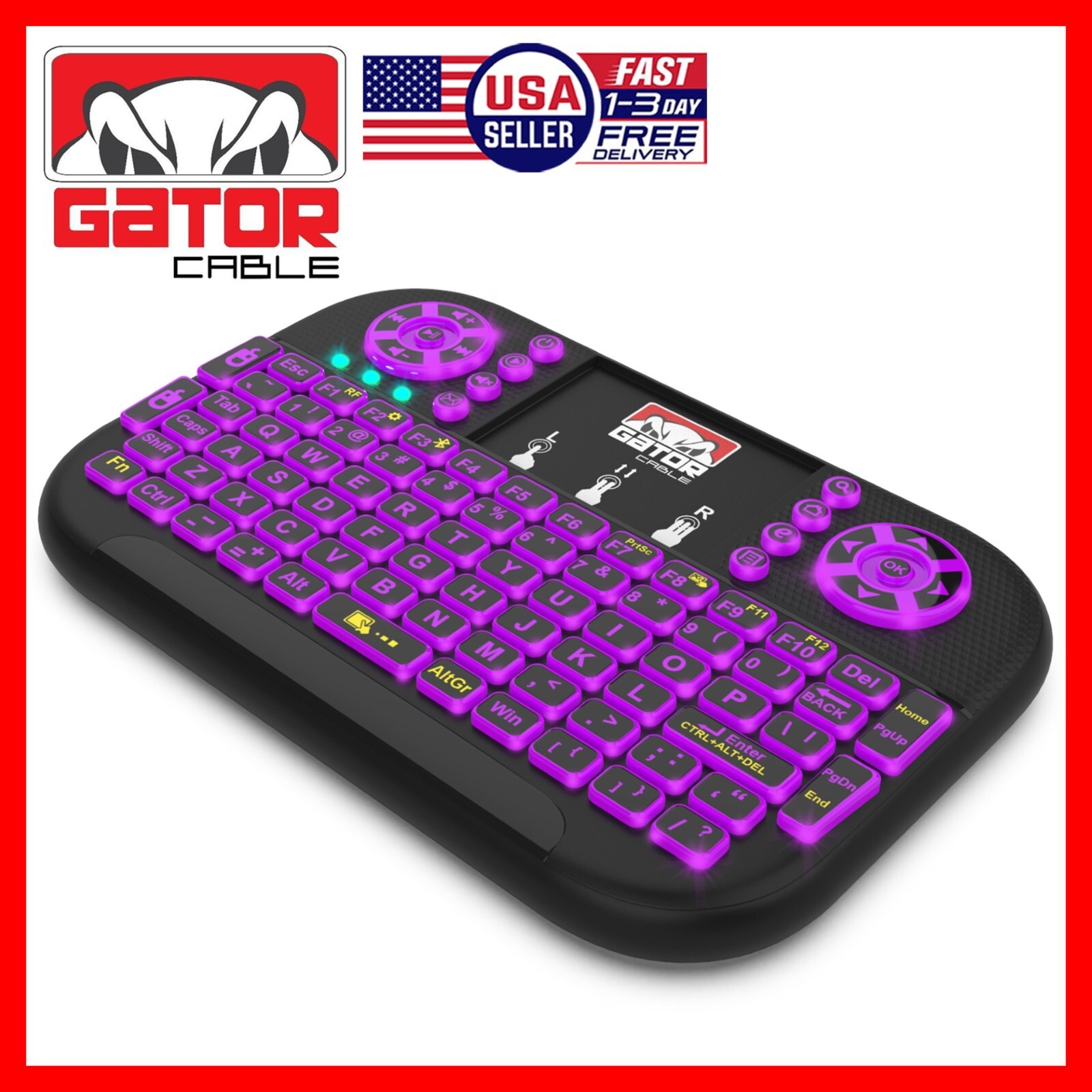 Mini Wireless Bluetooth Keyboard Remote Touchpad Smart-TV Android TV PC Backlit