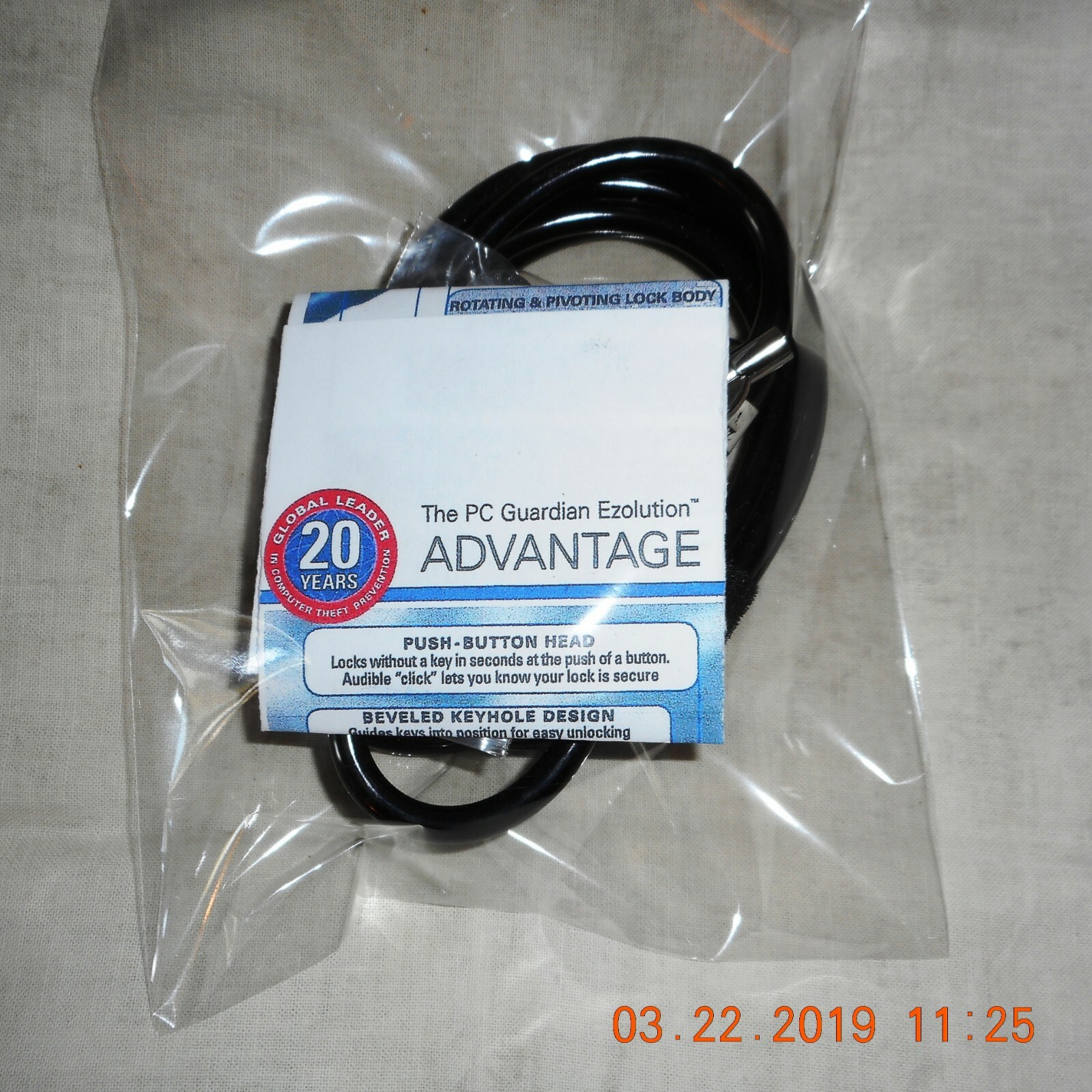 PC GUARDIAN EZOLUTION ADVANTAGE CLASIC TWO KEY SECURITY CABLE LOCK
