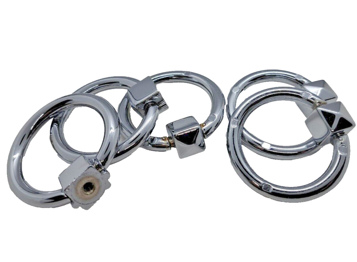 Keeler Chrome Drop Ring Cabinet Pull Handles 2" Outer Diameter Lot of 5