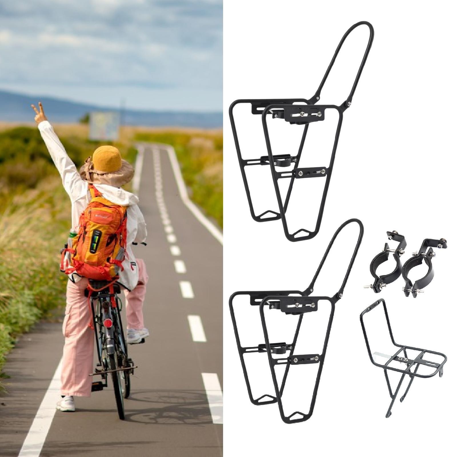 Bike Front Fork Pannier Rack Strong Load Capacity Durability Supplies