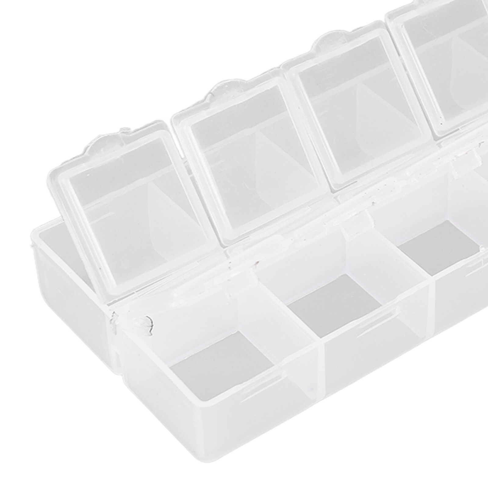 Grid Organizer Box White Plastic 10 Compartment Storage Container for Jewelry