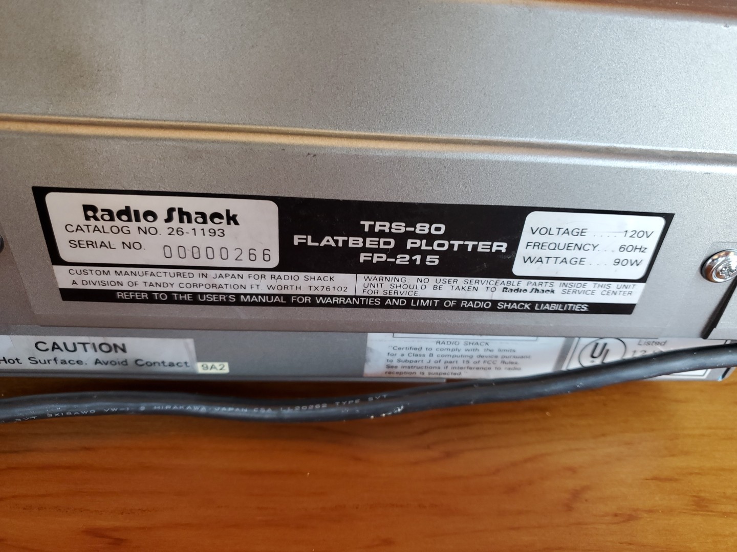 Radio Shack TRS-80 FP-215 Flatbed Plotter (catalog number 26-1193)