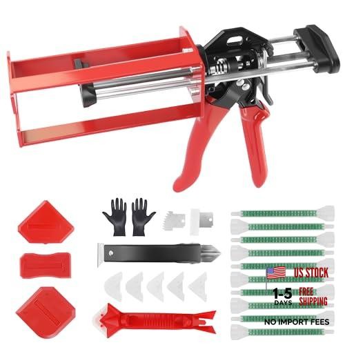 200ml 6.75 fl oz Dual Cartridge Epoxy Gun 1:1 2:1 Cartridge Bonding | All Red