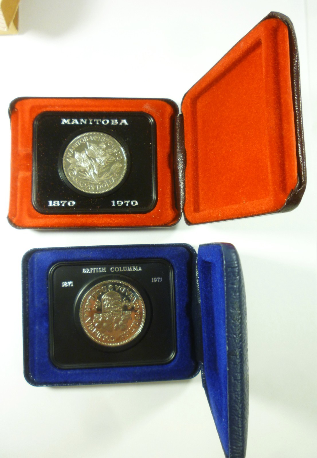 Canada 1970 & 1971 $1 Dollar Coins With Cases