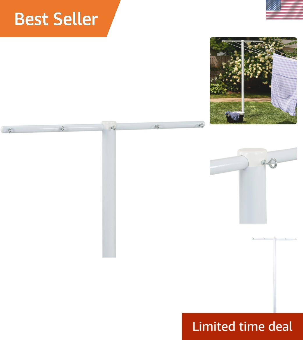 Mega Outdoor Clothesline Single T-Post, White