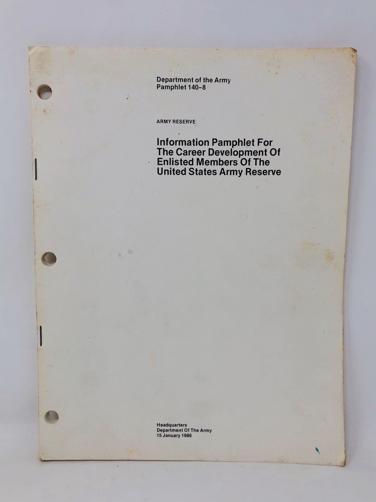 Department of The Army Pamphlet 140-8 Career Development of Enlisted Members