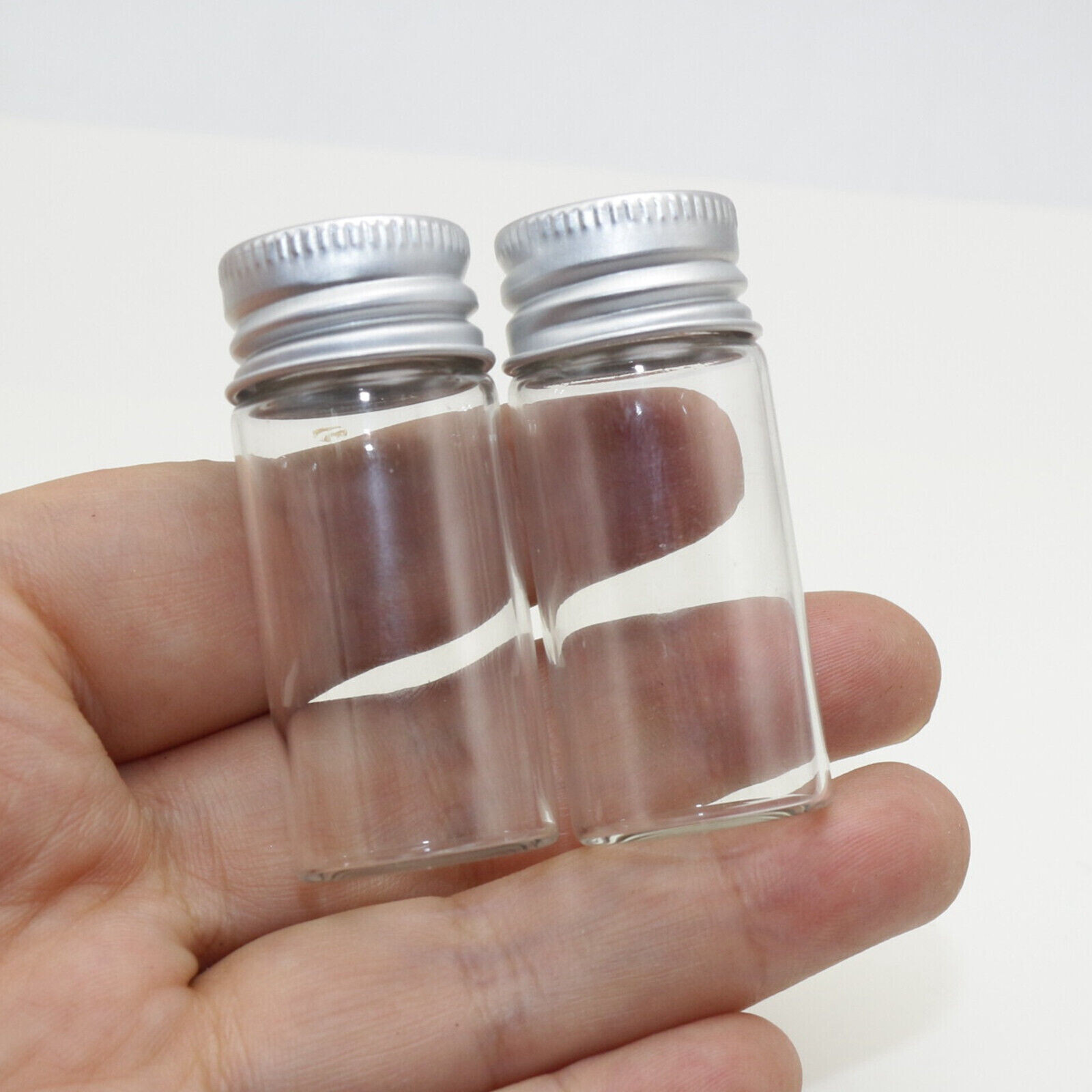 5 Empty Small Glass Storage Bottles Vials with Screw Cap 10ml(22X50mm) Mini Jars