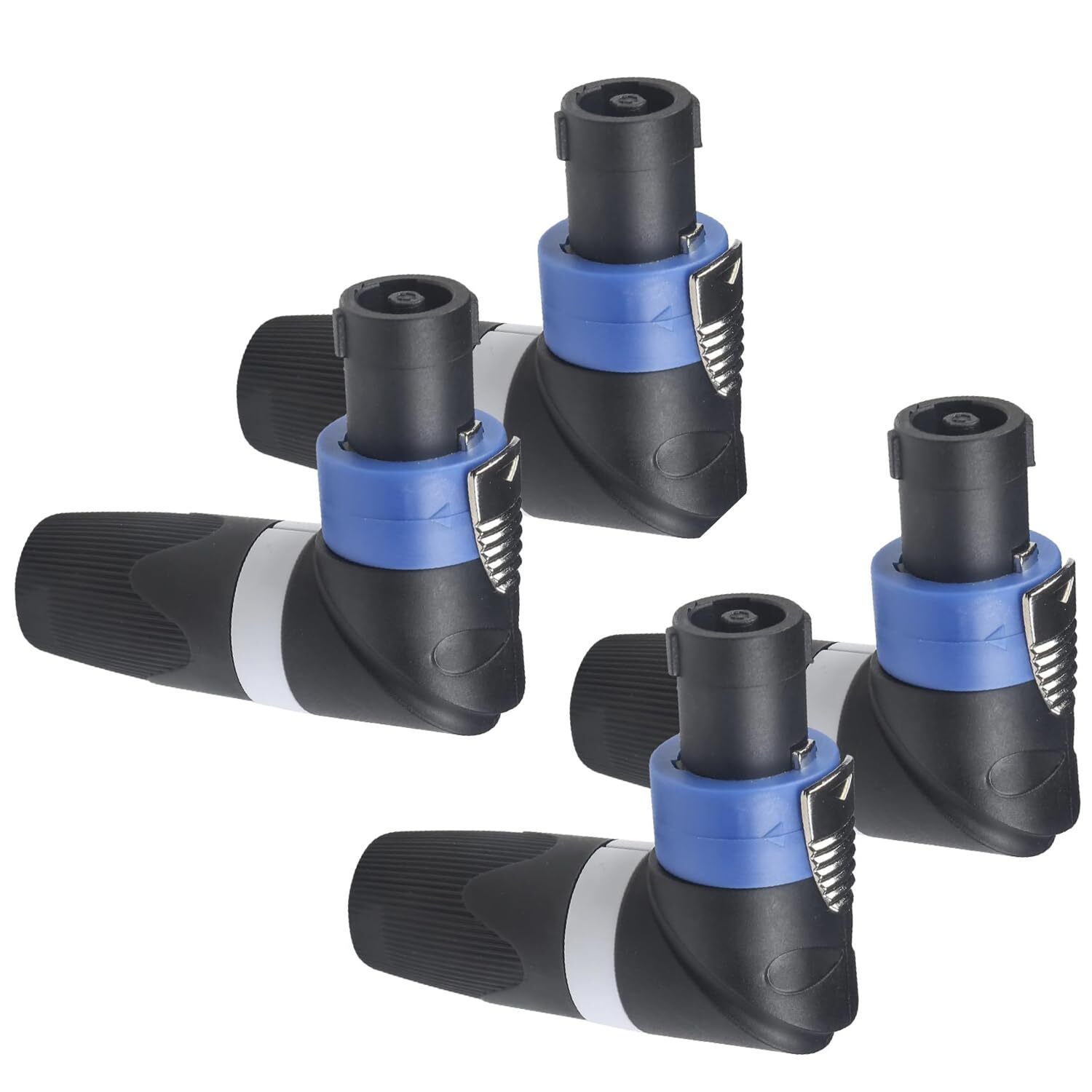 Elbow Right Angle Speakon Cable Adapter Connectors 4 Pole L-Shape High-Load S...