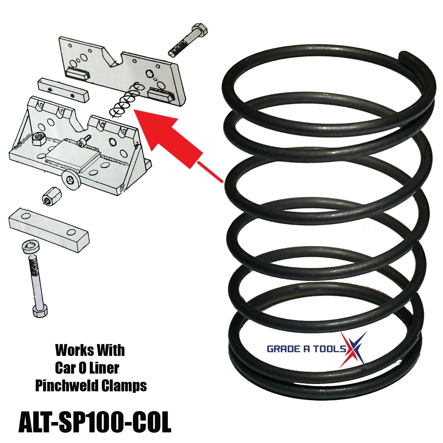 Pinchweld Clamp Bolt Springs for Car O Liner - B106 (Bag of 16 springs)