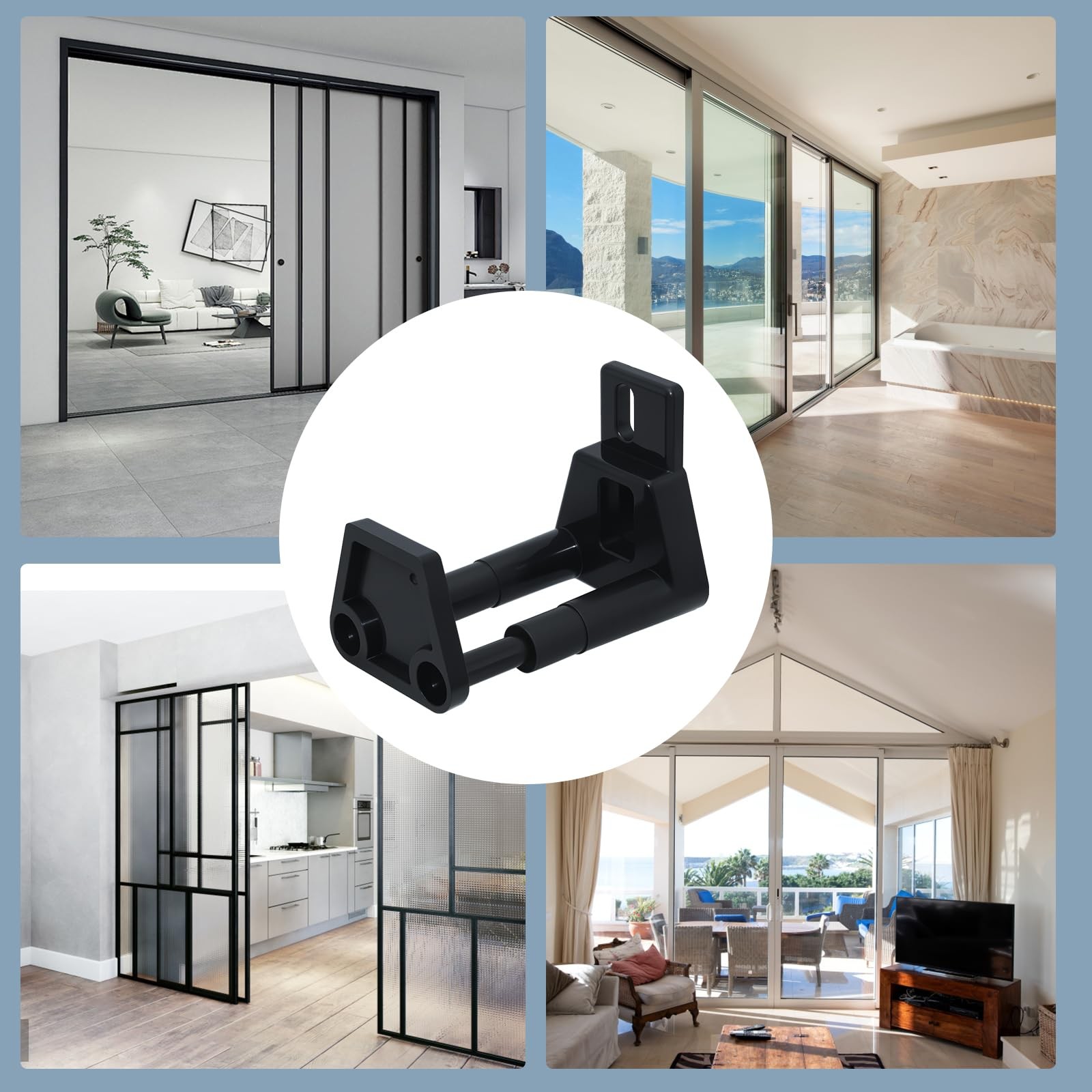 PWEOW Barn Sliding Door Floor Guide, Adjustable Wall Mount 1 Pack