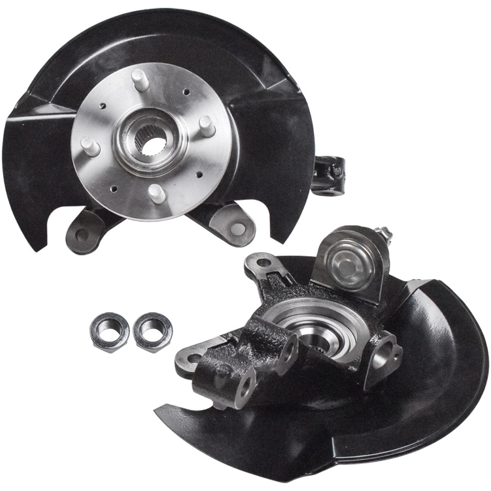 Front Steering Knuckles & Wheel Bearing Hubs for 2003 2004 2005 Honda Civic 1.7L