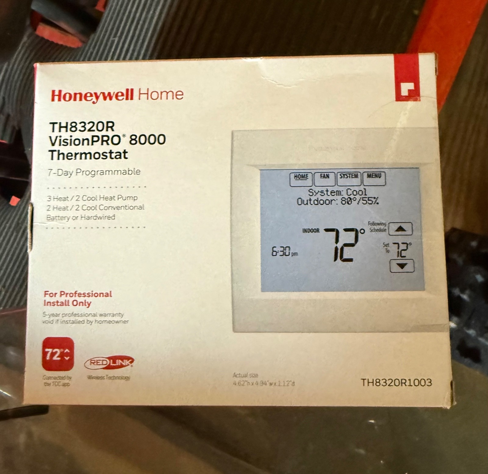 Honeywell Thermostat TH8320R1003 VisionPRO 8000 RedLink Digital Thermostat