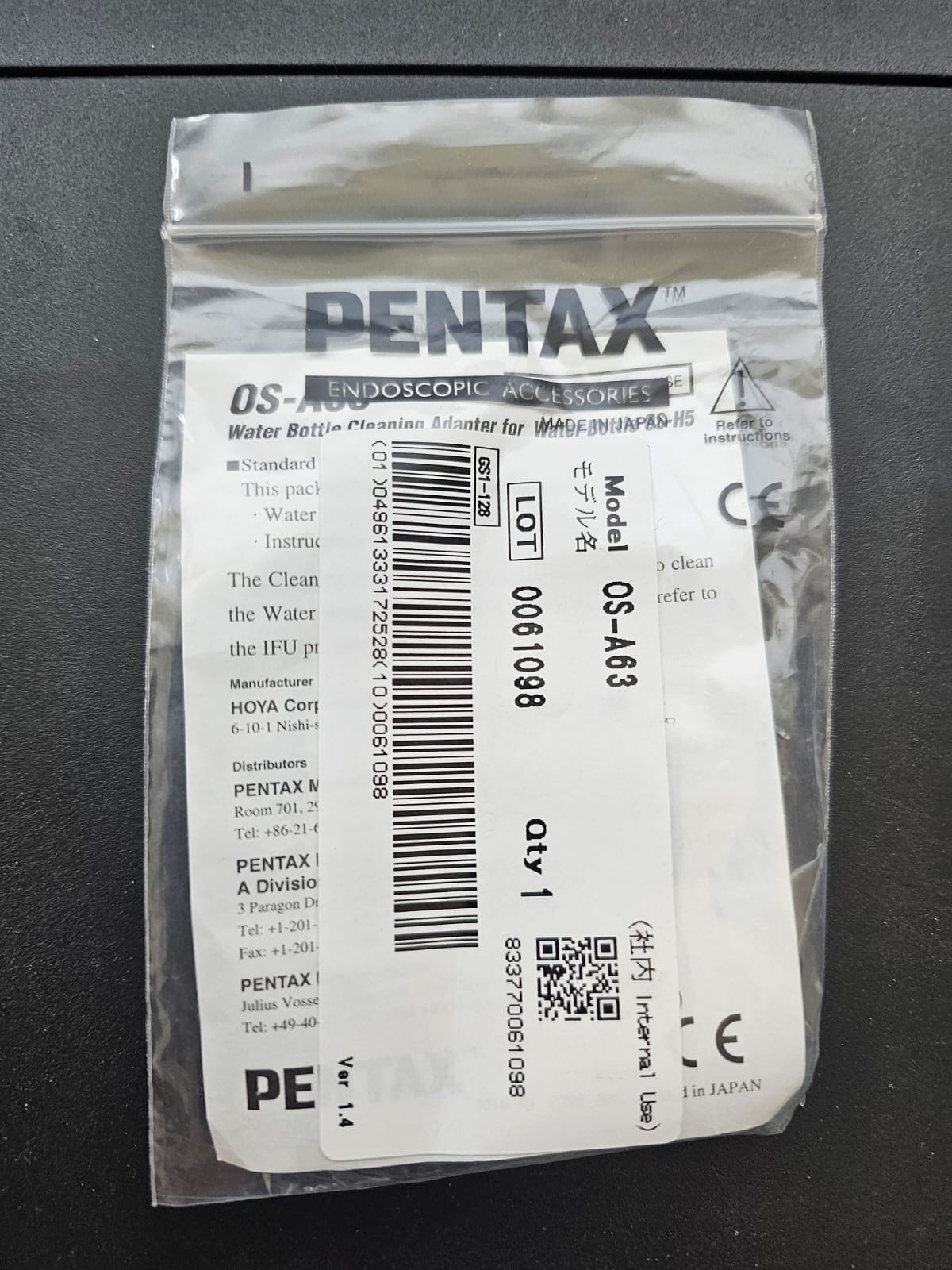 Pentax OS-A63 Water Bottle (OS-H5) Cleaning Adapter - OEM, New