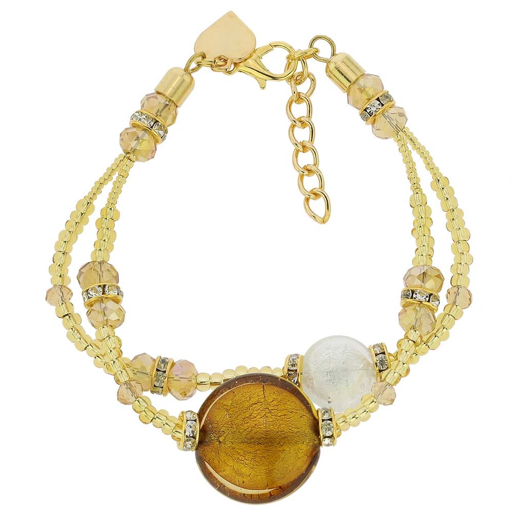 GlassOfVenice Murano Glass Adelina Bracelet - Topaz Gold