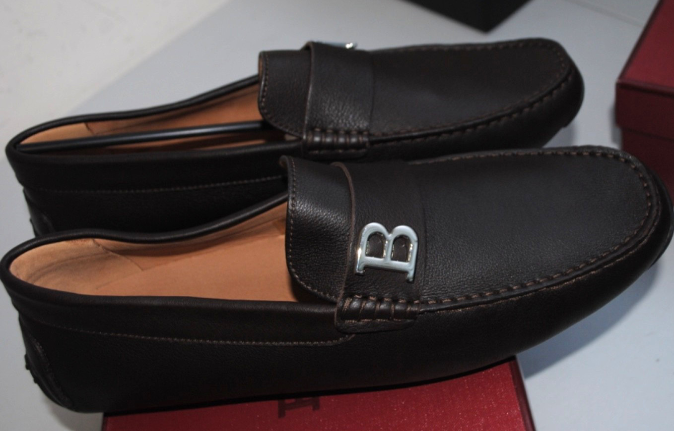 BALLY AUTHENTIC LEATHER LOAFERS 43 550.00 CART. PRIM-SUMMER COLLECTION P
