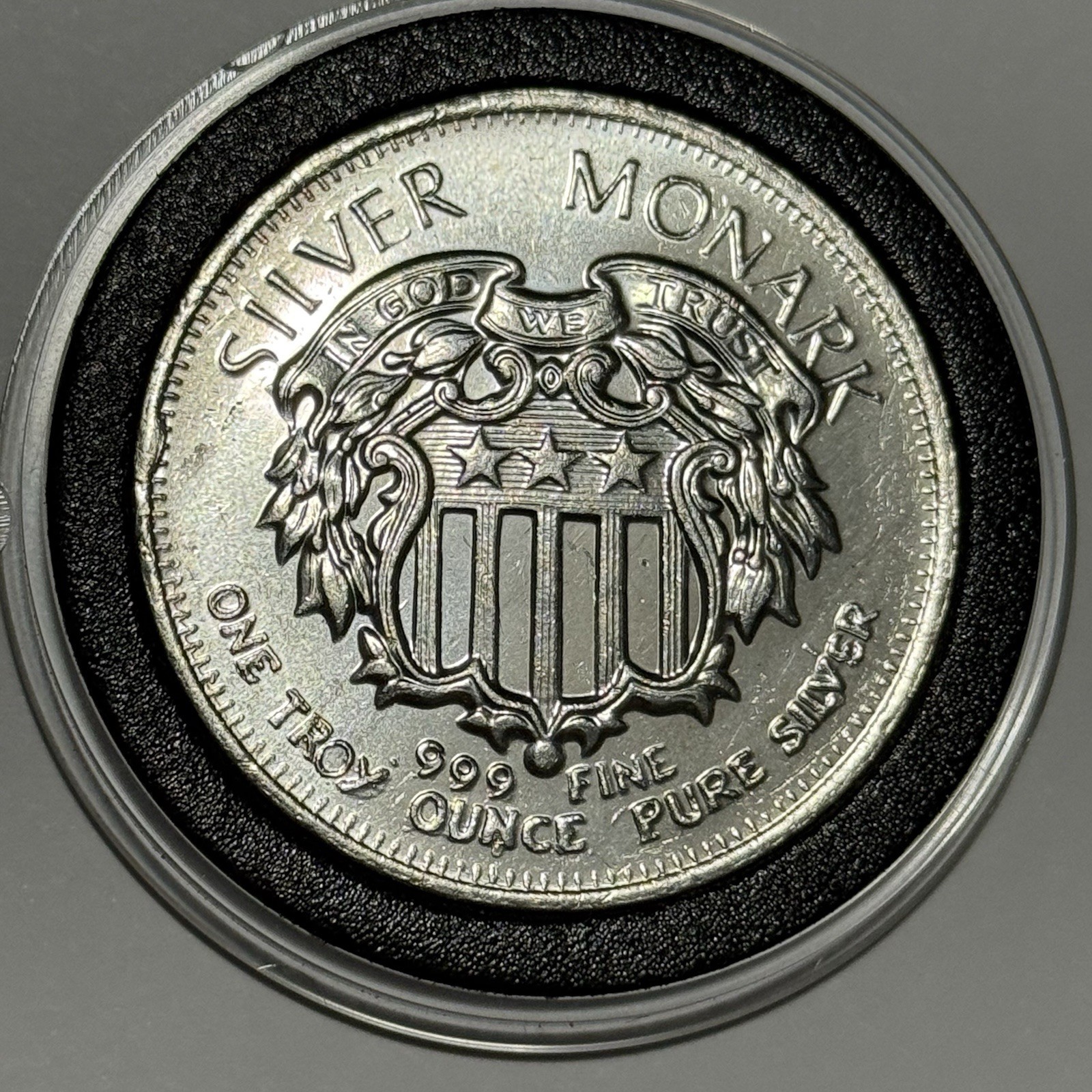1974 Monark Silver Bullion Exchange Coin 1 Troy Oz .999 Fine Coin Round Medal