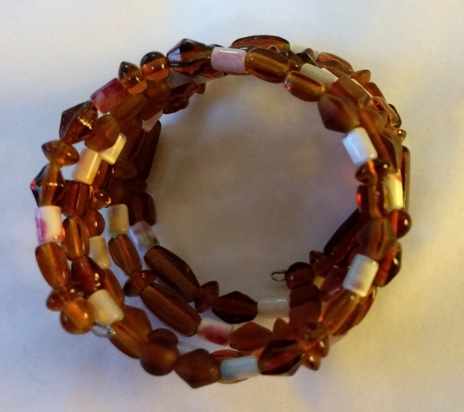Artisan Handcrafted Fashion Jewelry Expandable Beaded Bracelet Brown Tone