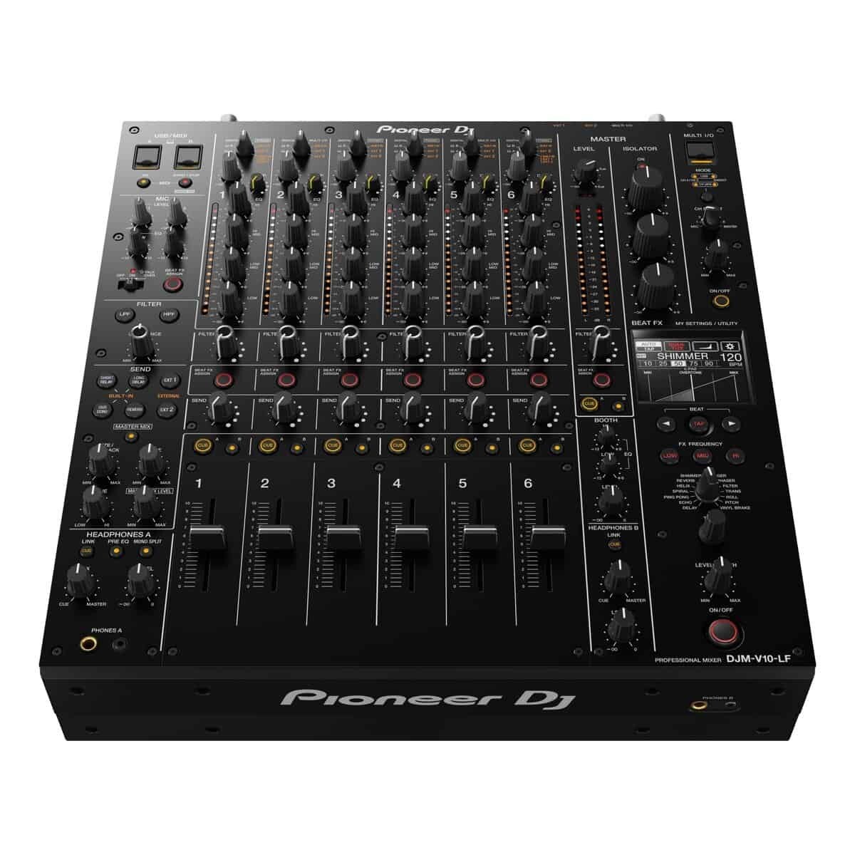 Pioneer DJ DJM-V10-LF 6-Ch Professional DJ Mixer w/ Long Faders