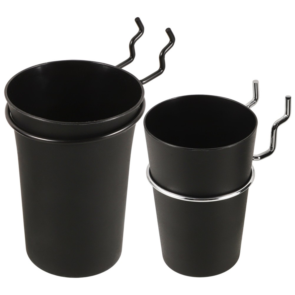 2Pcs Multi-Function Pegboard Cup Holders Black Metal Durable for Home Workshop