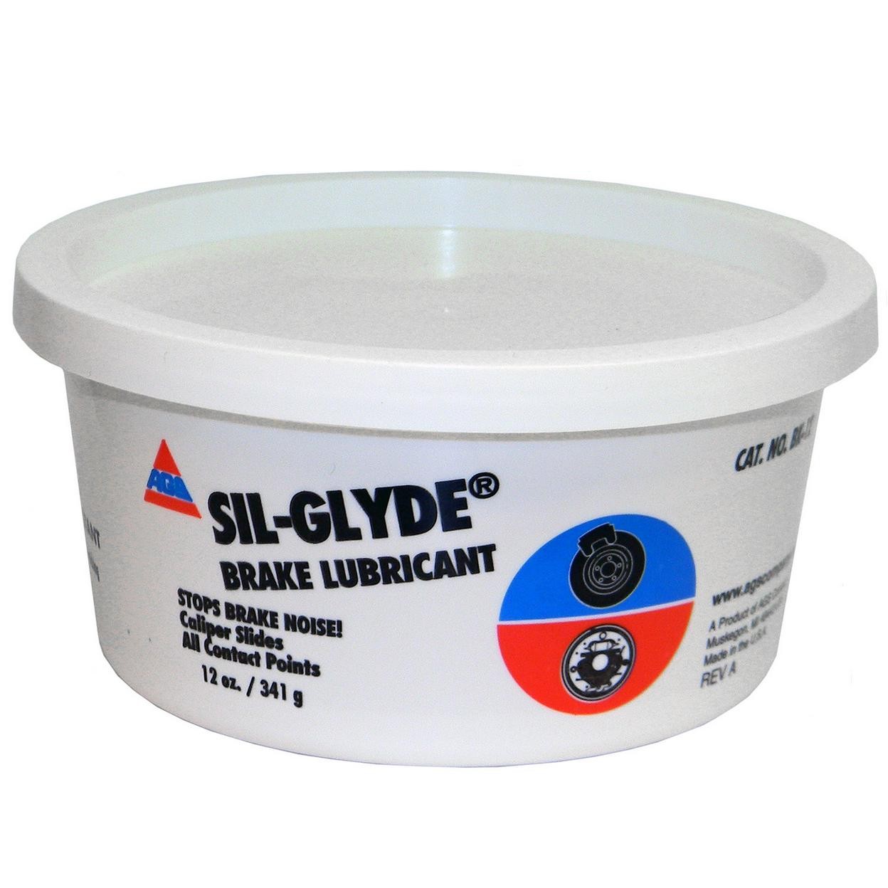 AGS Brake Lubricant - Sil-Glyde Silicone Brake Lubricant, Tub, 12 oz