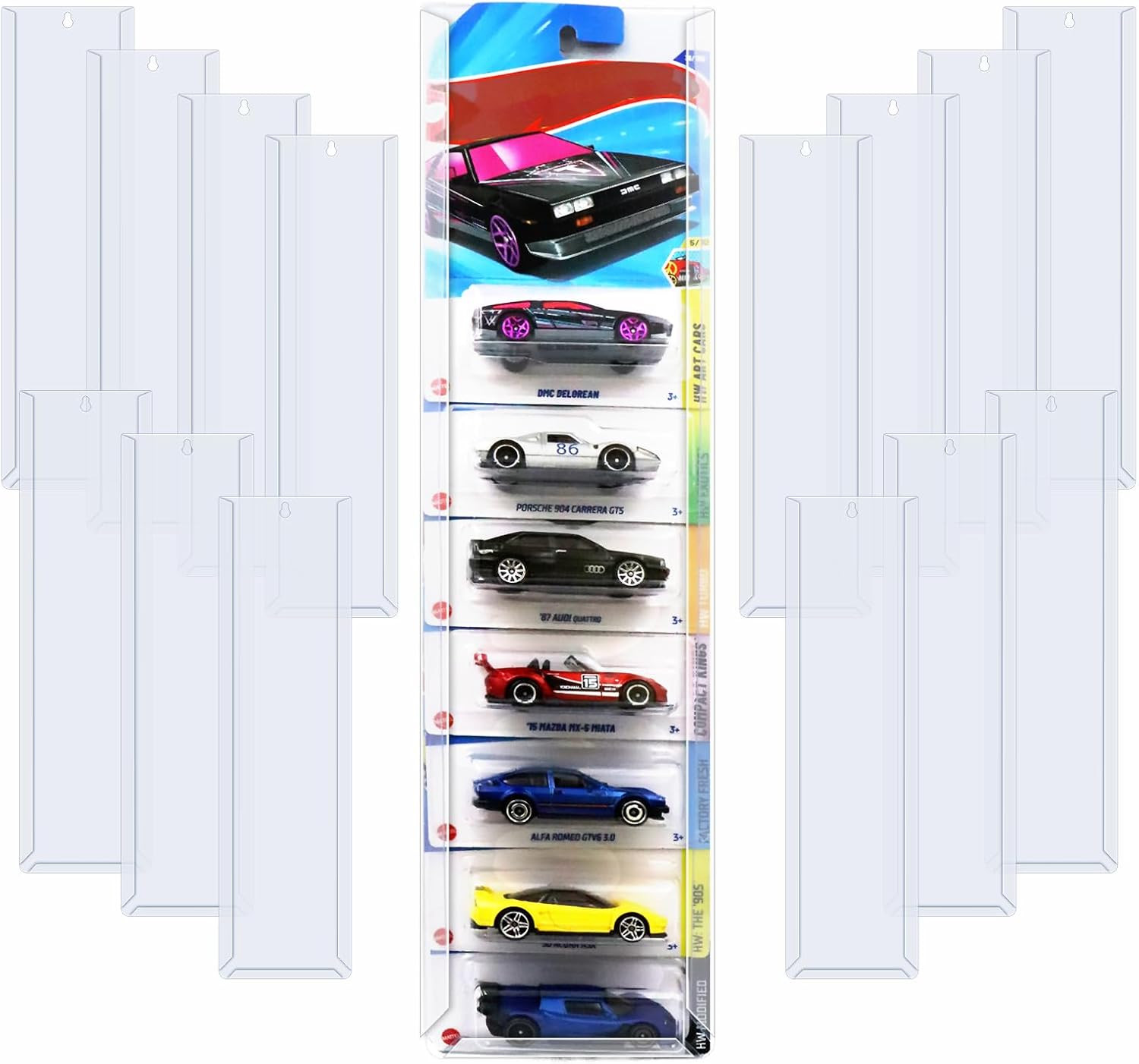 15 Pcs Model Car Display Case Wall Mount Compatible with Hot Wheels Matchbox Car