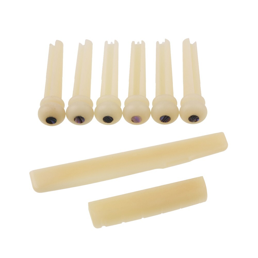 Unbleached Acoustic Guitar Bone Saddle Nut Bridge Pins for YAMAHA FG Guitar