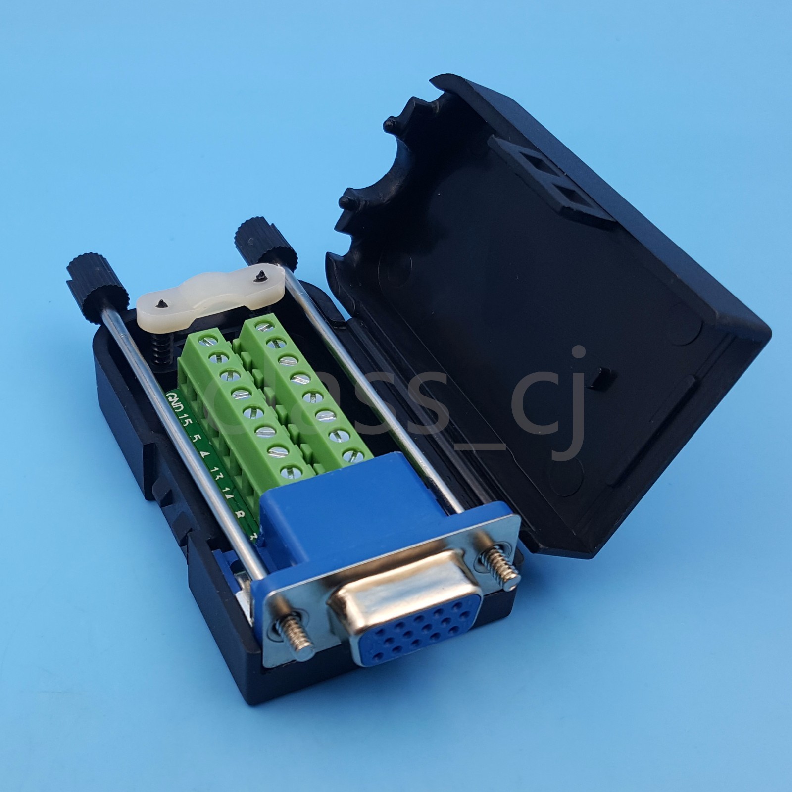 DB15 VGA Female 3 Rows 15 Pin Plug Breakout Terminals Screw Type DIY Connector