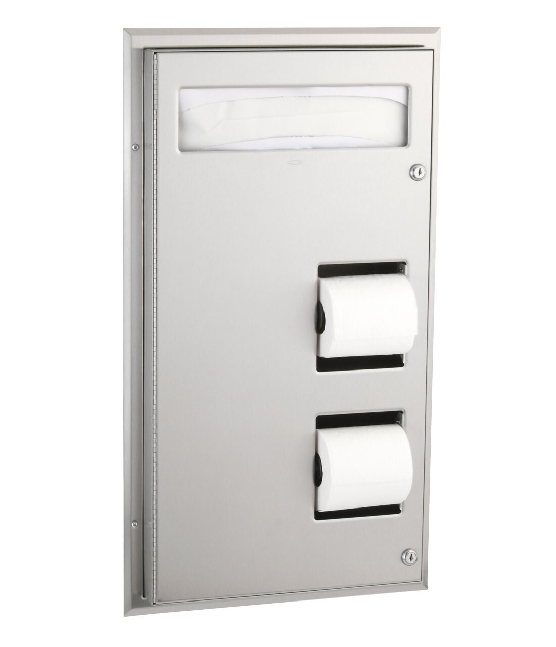 Bobrick B3471 Partition Mounted Toilet Seat-Cover and Toilet Paper Dispenser