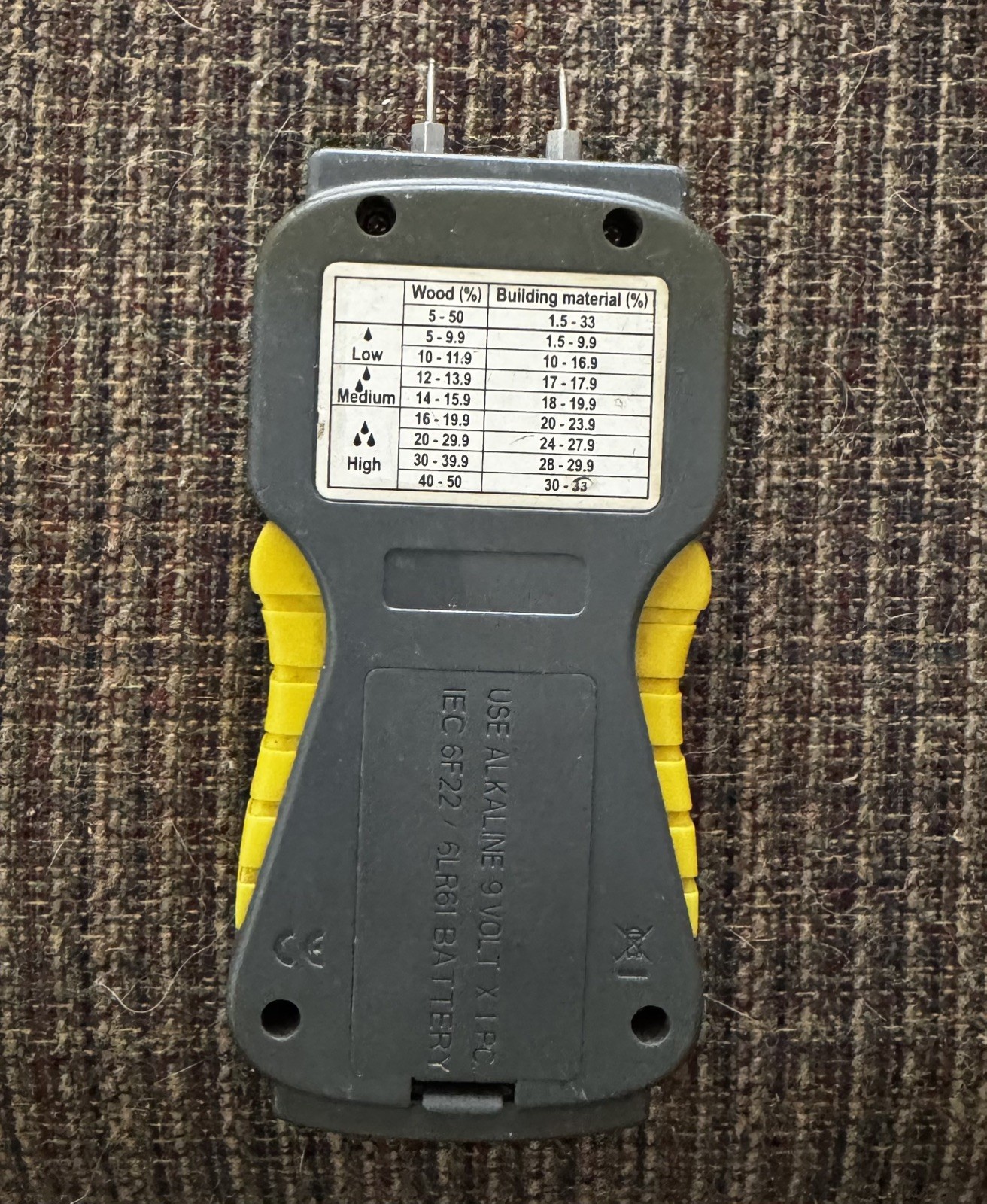 General Tools MMD4E Pin Type Digital Moisture Meter Wood Drywall
