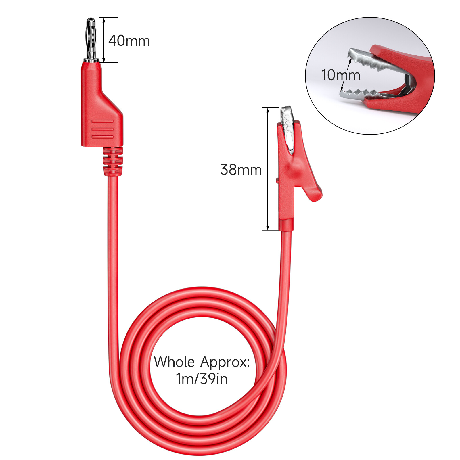 Stackabe Banana Plug to Alligator Clips Test Leads 10 Colors Flexible Electrical