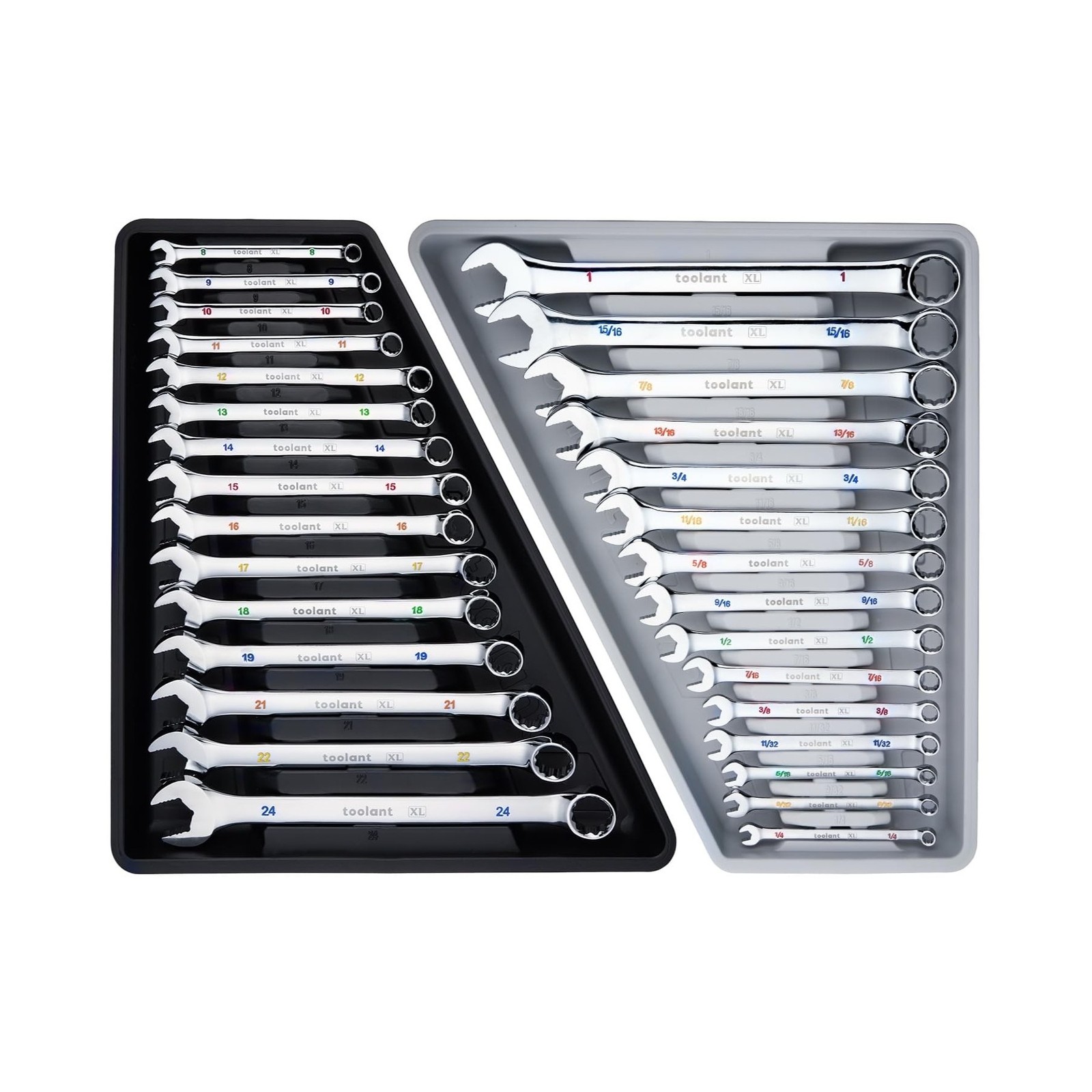 toolant Max Grip 30pcs Professional Metric & SAE Combination Wrench Set with ...