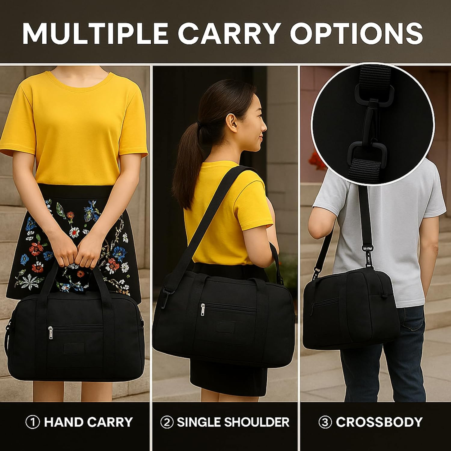 Folding Duffle Bag for Travel – Large Capacity Waterproof Oxford Cloth Weekender