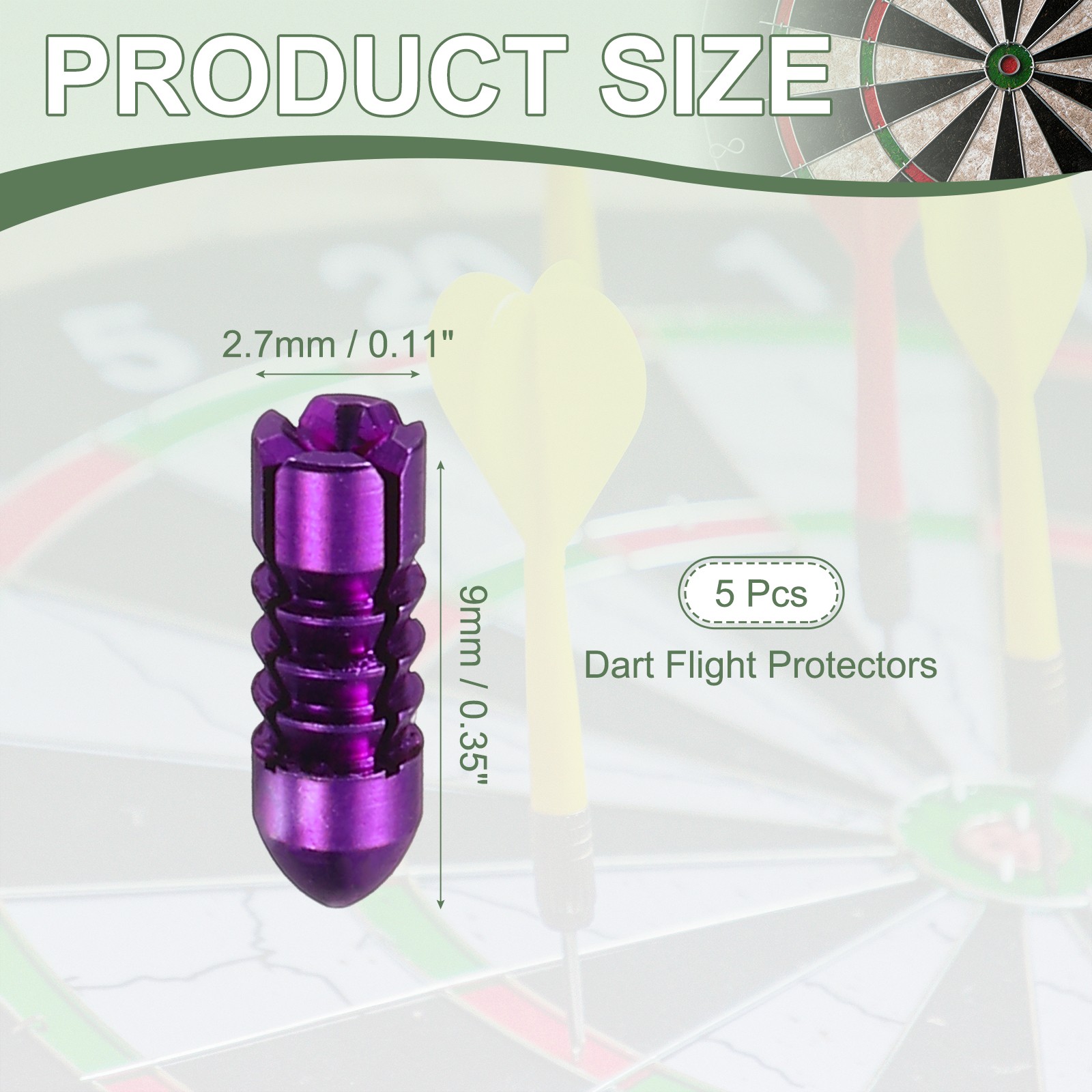 5 Pcs Dart Flight Protectors Fixed 90 Degrees Wing Savers Protects, Purple