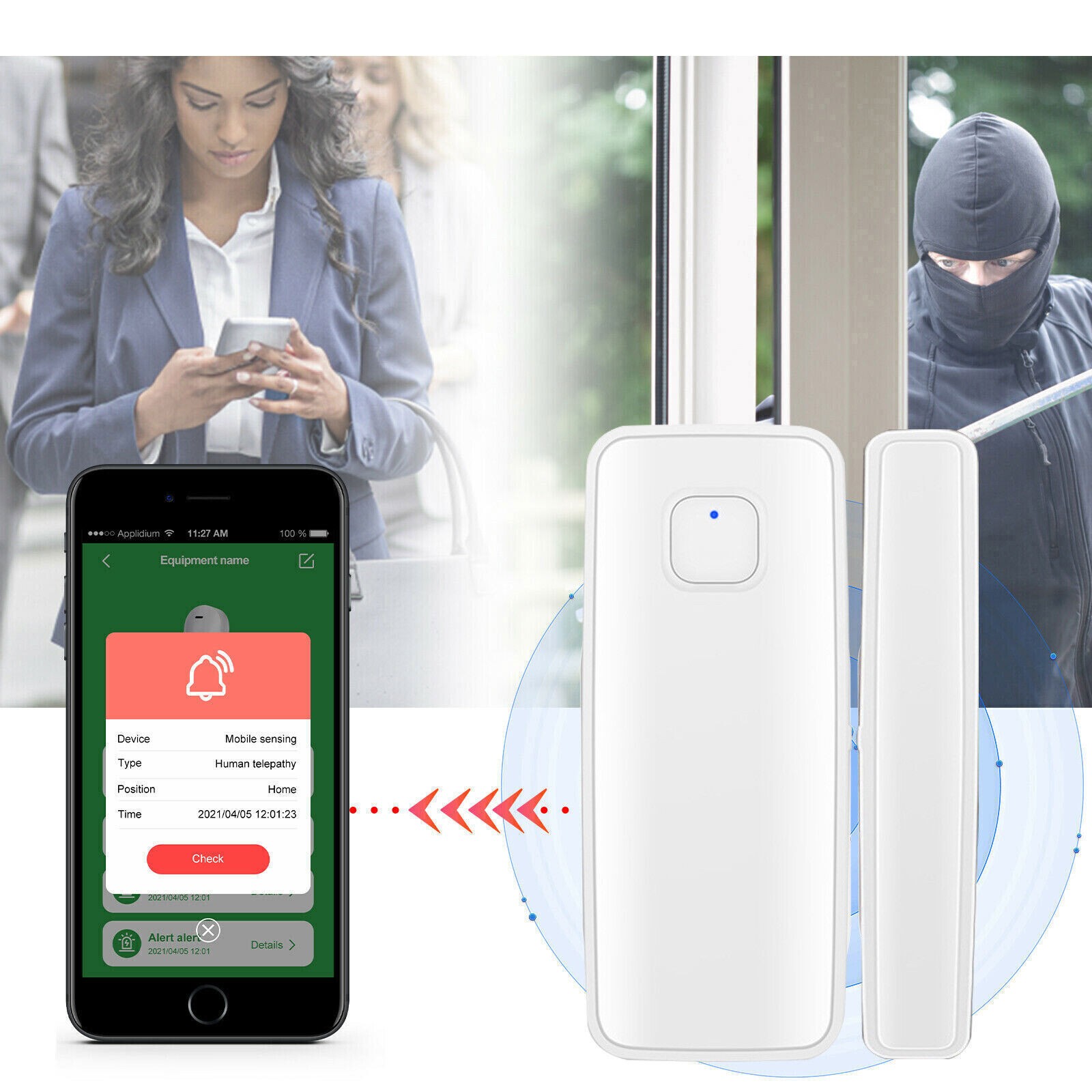 C06 TUYA APP WiFi Door Window Sensor Open/Close Burglar Alarm Security Detector