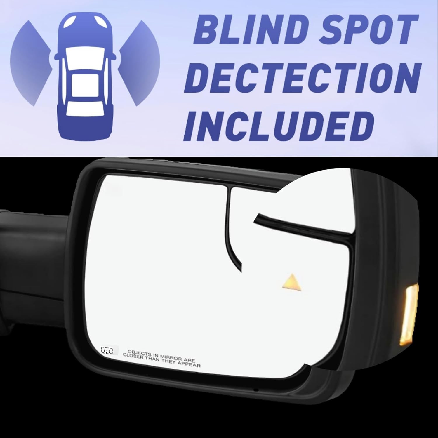 For Dodge Ram 1500 2019-2026 Left Driver Side Mirror Heated Signal Blind Spot