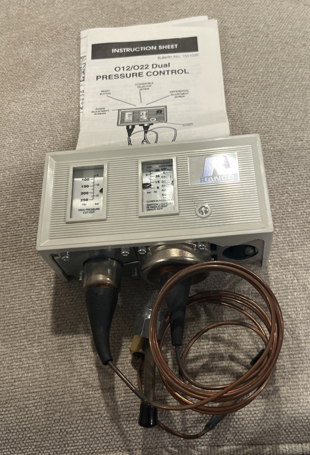 RANCO O12-1506 Dual Pressure Control, Differential,SPST 2E986 Free Shipping Z14