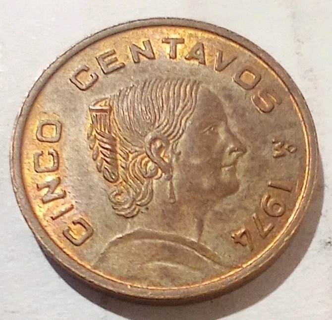 1974 Cinco Centavos Mexico Small Coin Josefa Ortiz de Domínguez 5 C