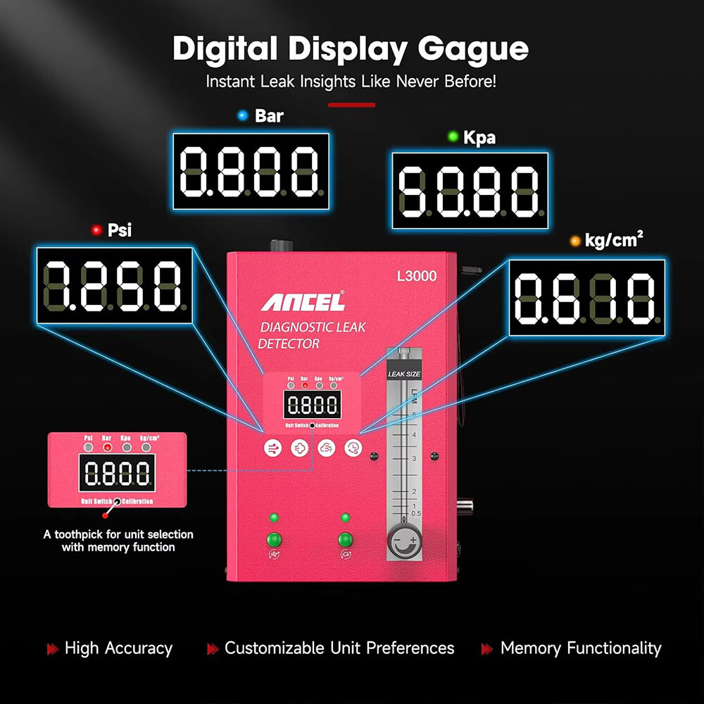ANCEL L3000 EVAP Smoke Machine Vacuum Leak Detection Tester With Digital Display
