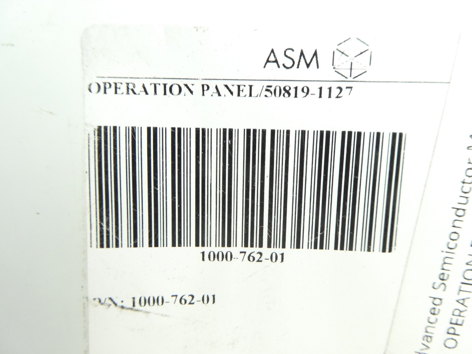 ASM Advanced Semiconductor Materials 1000-762-01 Operation Panel 50819-1127 New
