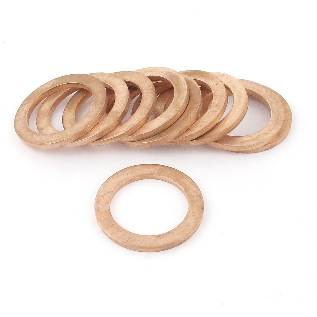 10Pcs 19mm Inner 27mm Outer Dia Copper Flat Washer Ring Gasket Seal Fitting