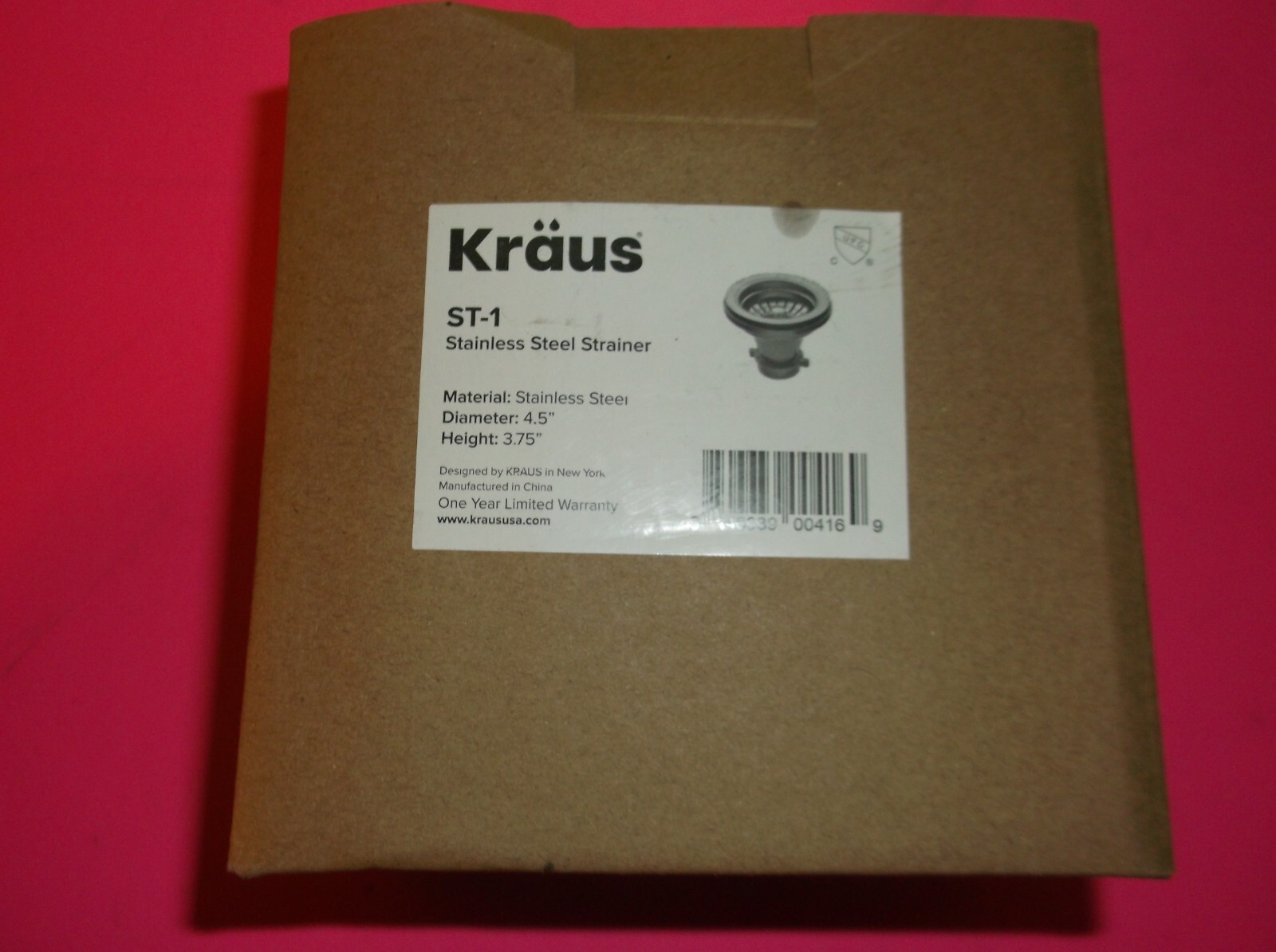 KRAUS ST-1 STAINLESS STEEL STRAINER NEW IN BOX