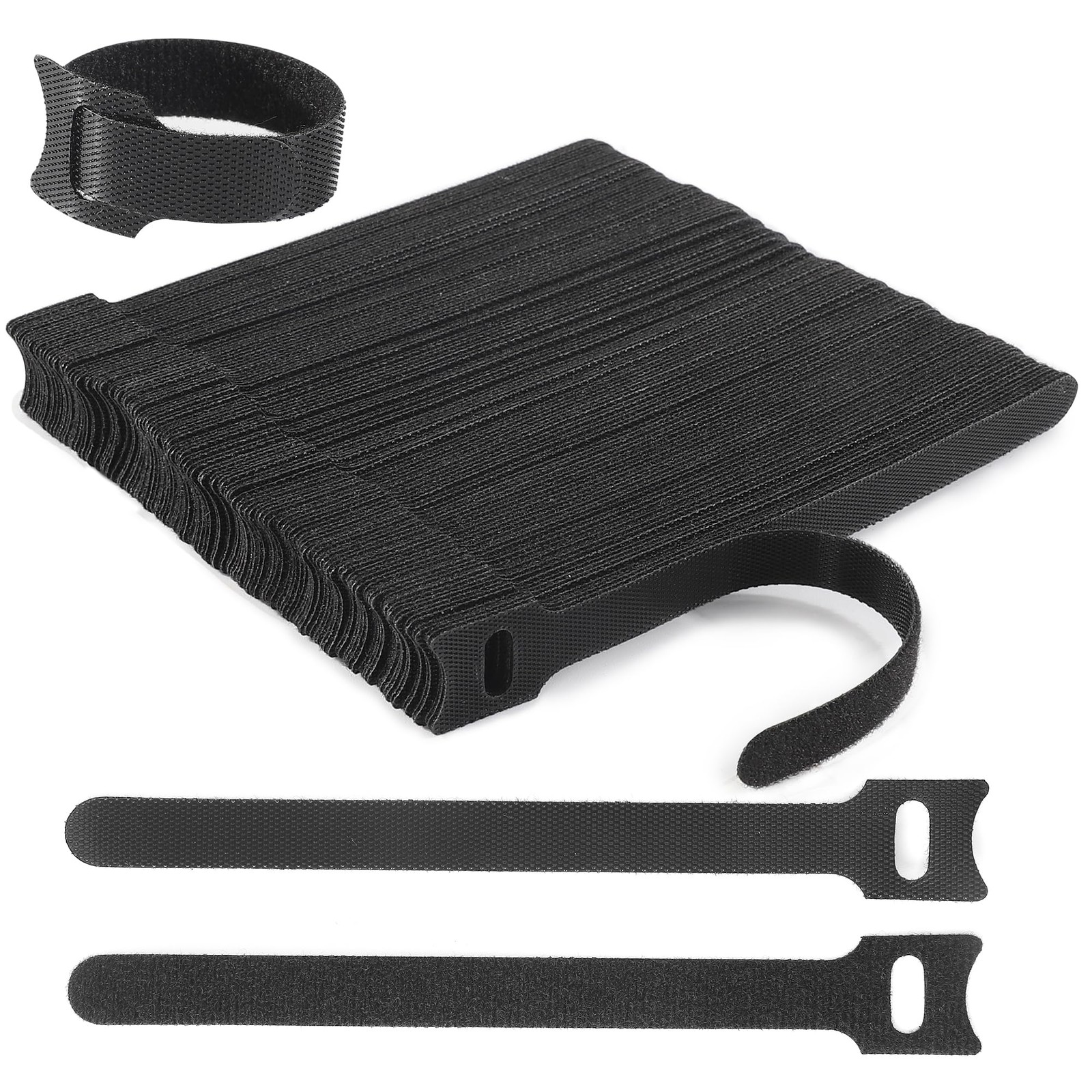 Nettbe Reusable Cable Ties, 126 PCS 6 Inches Adjustable 6inches-126PCS, Black