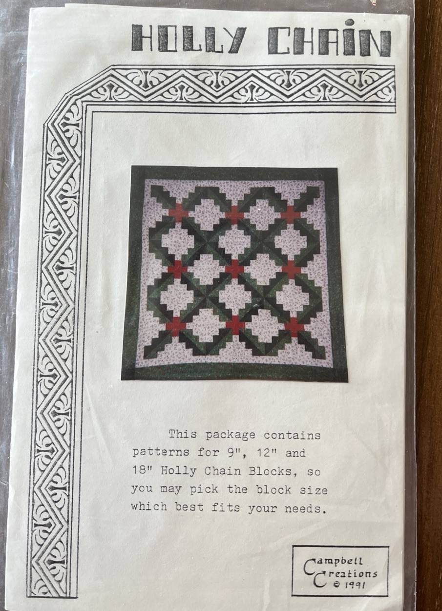 Quilt Pattern Holly Chain Blocks New Uncut
