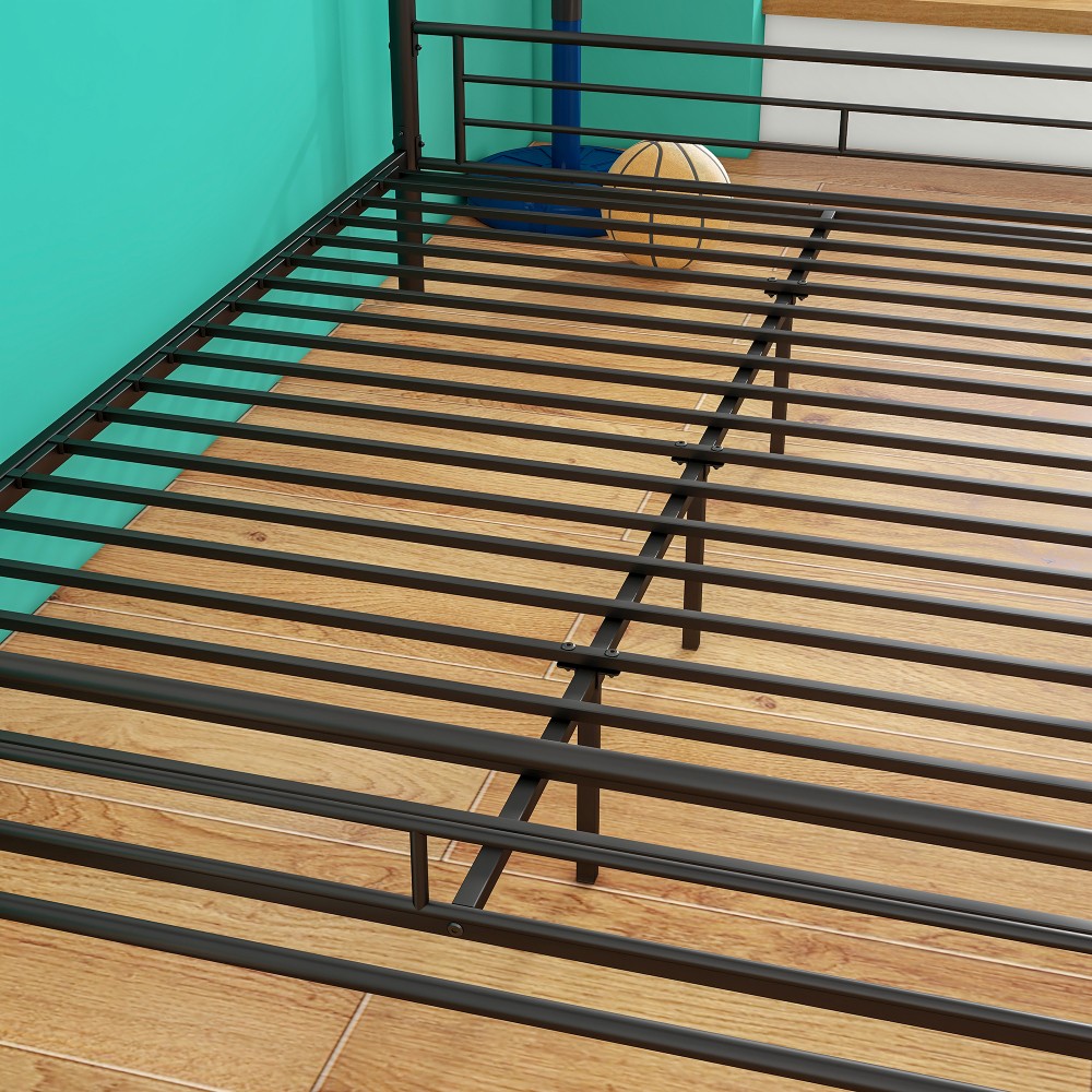 Heavy Duty Metal Bunk Bed Full Over Queen Bunk Bed Frame, Noise Free Frames