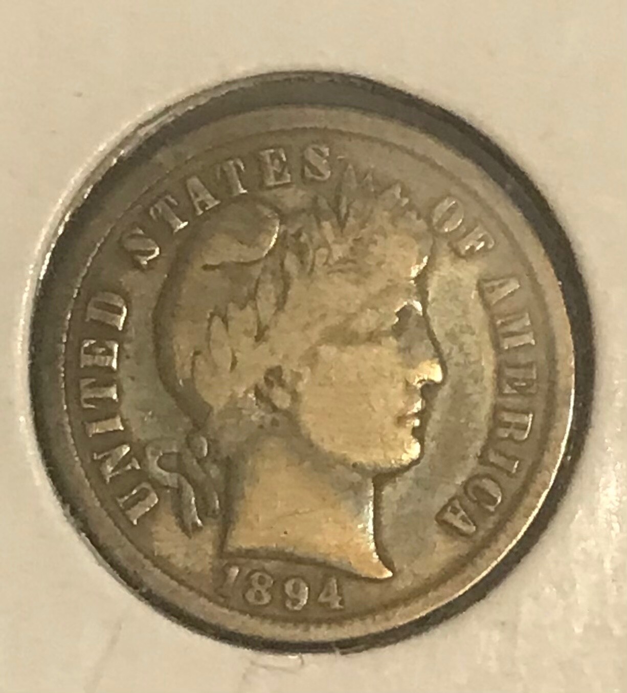 1894 barber dime, Fine